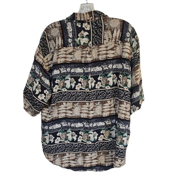 Bruno Mens Short Sleeve Button Shirt Hawaiian Tropical Floral - SIZE Large - Picture 2 of 7